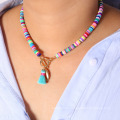 New Arrival Jewelry Bohemian Conch Colorful Tassel Choker Chain Necklace